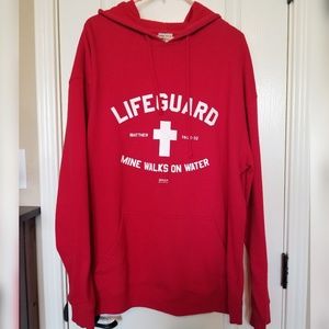 Lifeguard hoodie, Christian, XL, bright red